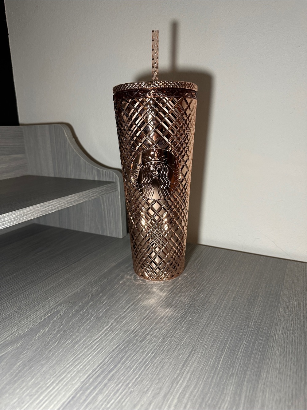 Starbucks Rose Gold Jeweled Tumbler with Straw
